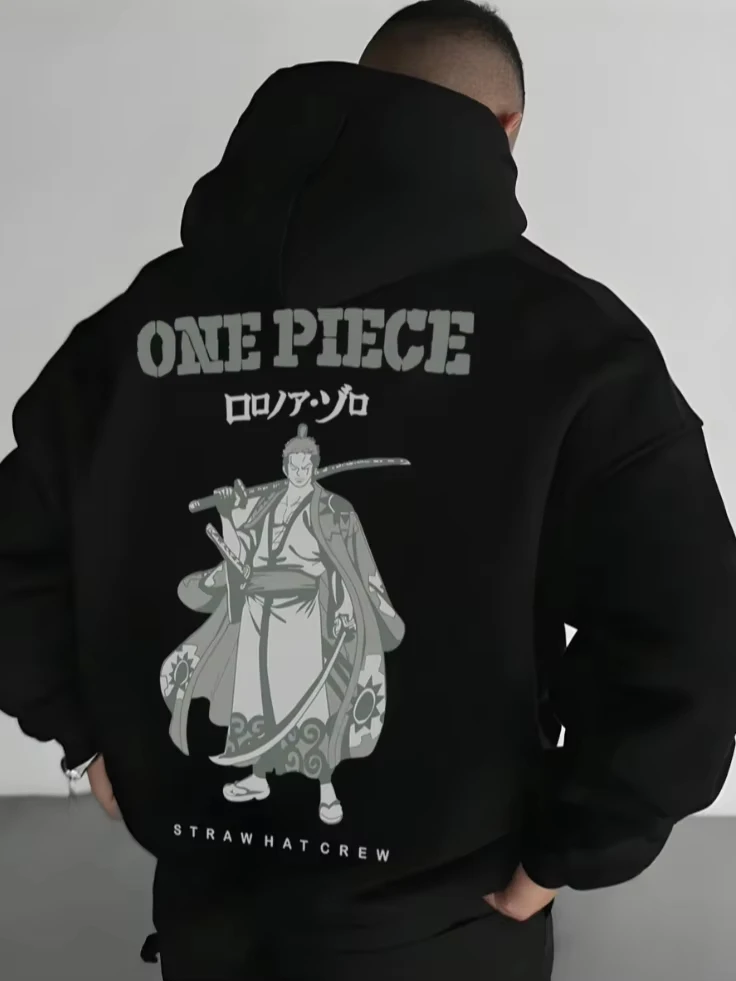 

One Zoro, мужская одежда большого размера с аниме-принтом, осенне-зимняя повседневная толстовка с длинными рукавами для пар, джемпер, повседневный топ