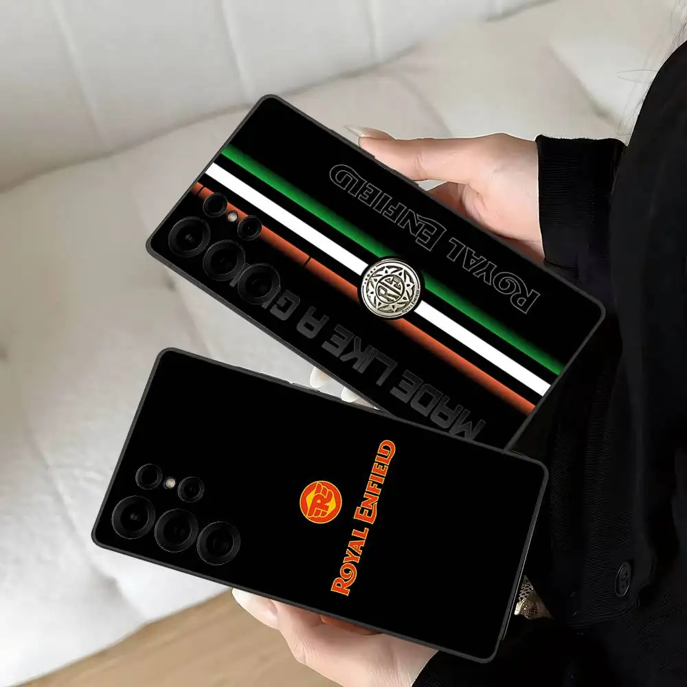 R-ROYALS E-ENFIELDS Logo Phone Case For Samsung S 24 Fe 25 Ultra Plus 20 Lite 21 30 22 23 24 22 Ultra 5G Fundas