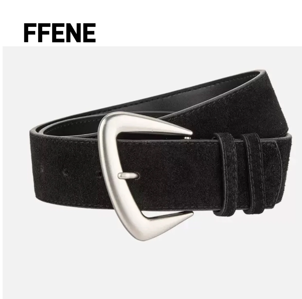 

Hot-selling irregular retro suede leather belt for women's casual jeans, western pants, belt, genuine leather, unique, internet
