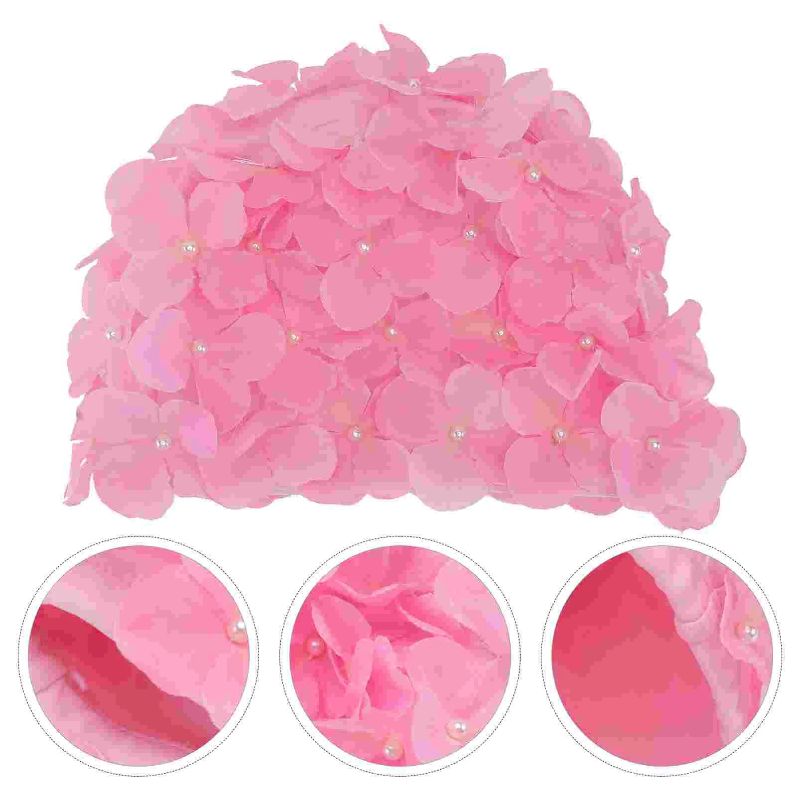 Bonnet de bain noir en forme de pétales de fleurs 3D pour femmes, antidérapant, confortable, réutilisable, durable