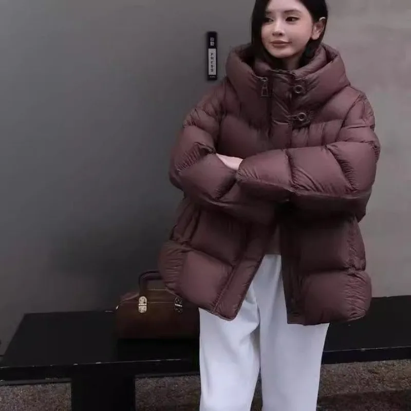 Engrossado casual pão algodão-acolchoado jaqueta com capuz inverno bestseller novo casaco solto algodão-acolchoado jaqueta elegante versátil