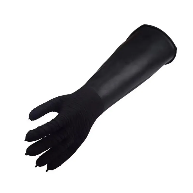 Industrial rubber gloves with corrugated surface sandblasting gloves for sandblasting cabinet cleaning equipment parts
