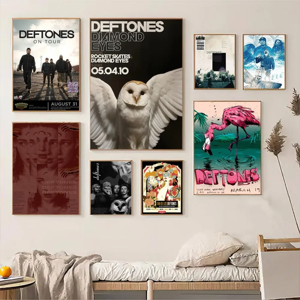 

Retro Band Deftones Vintage Posters Sticky Whitepaper Sticker DIY Room Bar Cafe Room Wall Decor