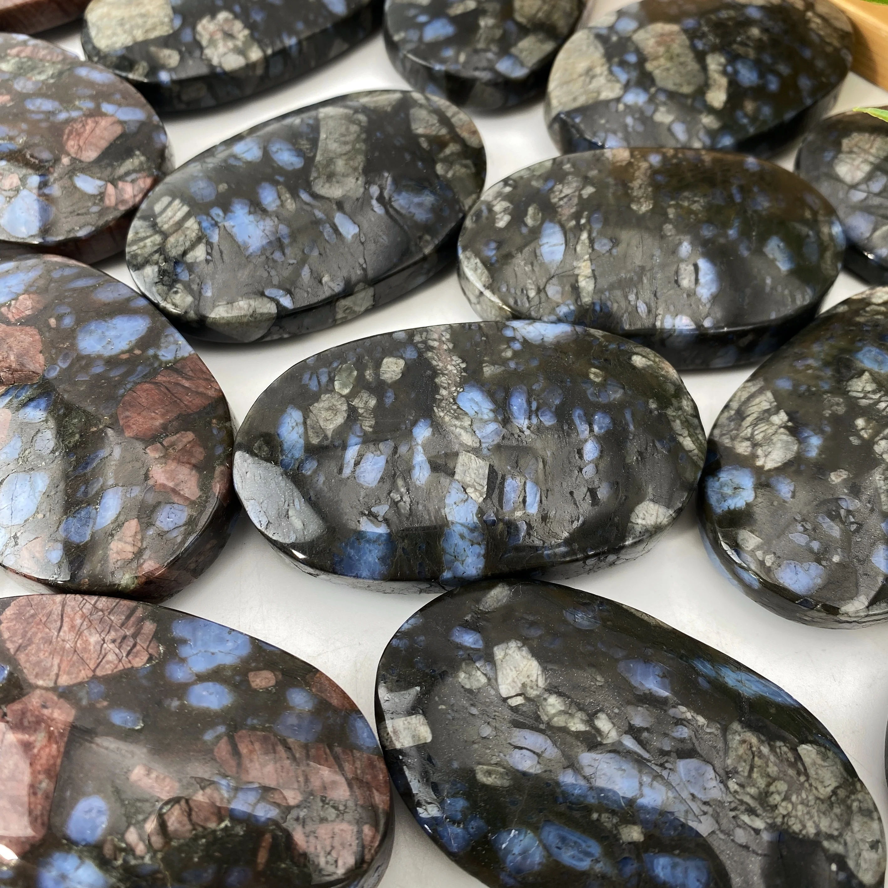 1pc Natural Que Sera Stone Oval Plam Stone, Fish Tank Stone, Crystal Stone, DIY, Creative Home Decoration Stone, Perfect Gift