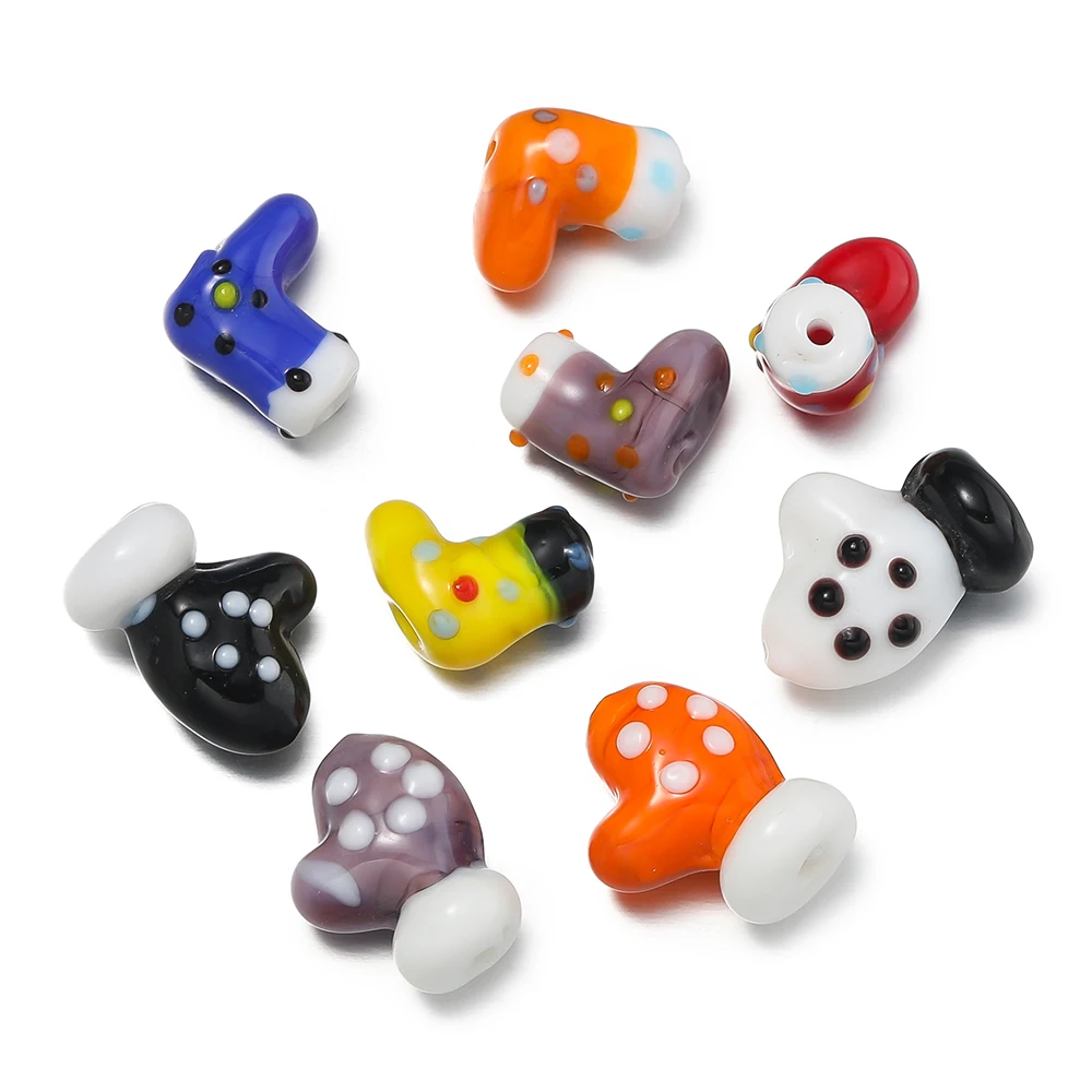

1Pcs Christmas Glass Beads Random Color Gloves Socks Shape Loose Spacer Beads for Jewelry Making DIY Bracelets Necklace Supplies
