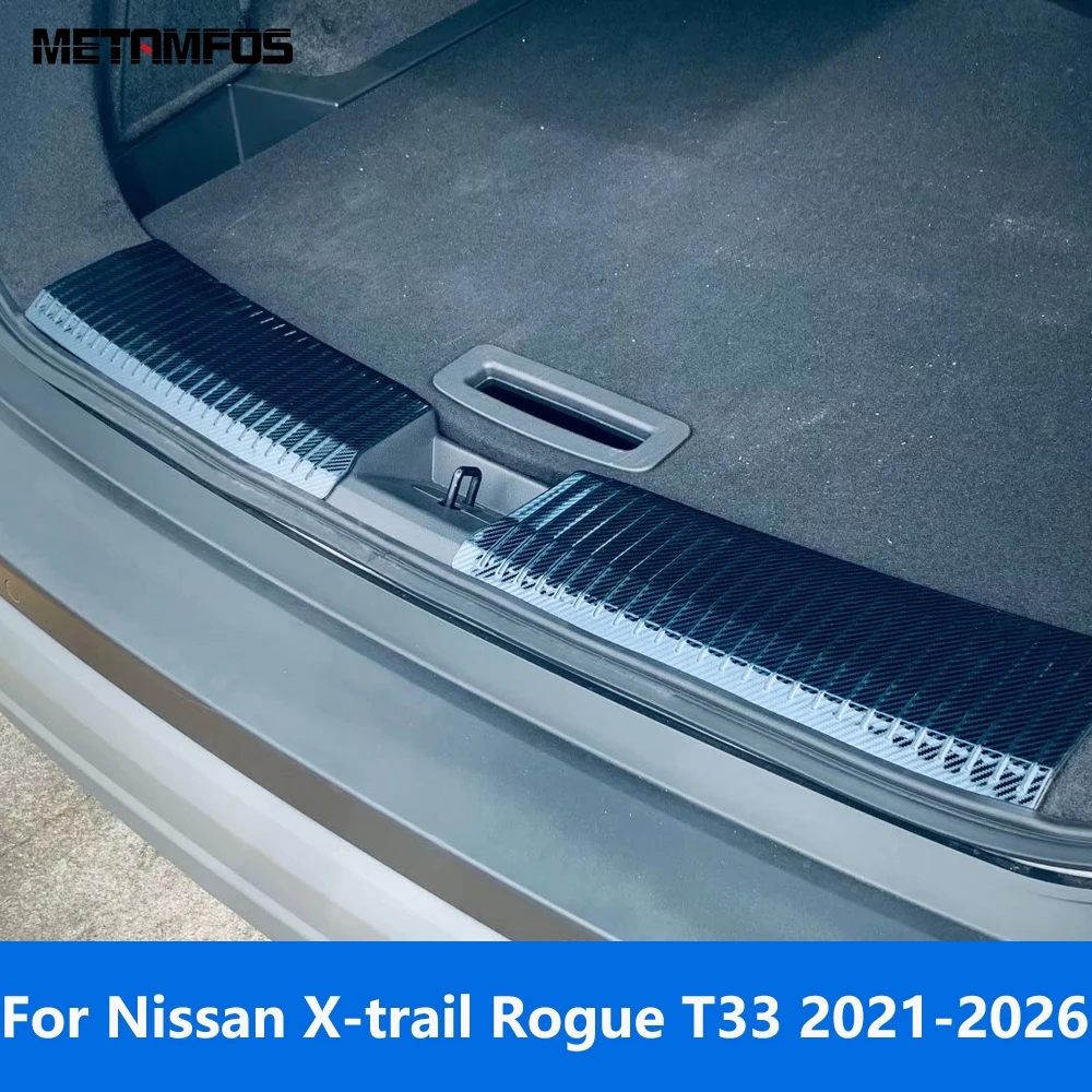 

For Nissan X-trail Xtrail Rogue T33 2021-2025 2026 Rear Trunk Bumper Foot Plate Tailgate Door Sill Scuff Guard Plate Accessories