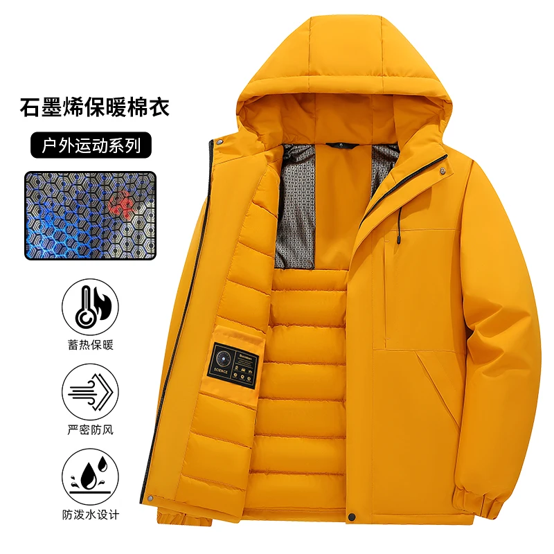 

Графеновая термохлопковая куртка, новые мужские лыжные парки, брендовые ветрозащитные водонепроницаемые утепленные зимние пальто, уличные парки с капюшоном