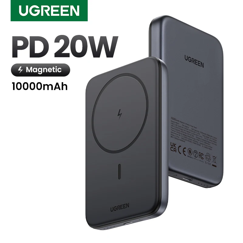 UGREEN 20W Magnetic Power Bank 10000mAh Portable PowerBank for Magsafe Wireless Fast Charging for iPhone 15 14 13 12 Pro Max