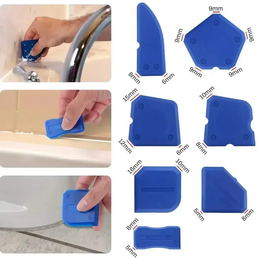 4Pcs Caulking Tool Kit Silicone Joint Sealant Spreader Spatula Scraper Edge Repair Tools Floor Tile Edges Cleaner view 2