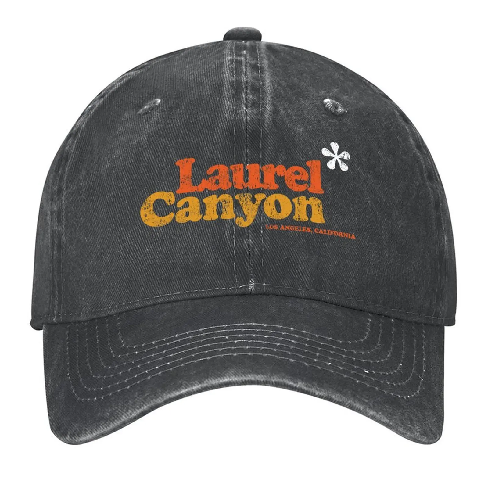 

2026 Vintage Laurel Canyon Jasmine Flower 1970's - Washed Out, Rubbed And Rolled Print. Baseball Cap