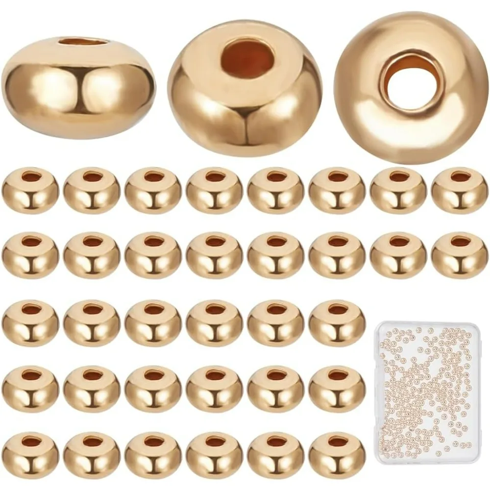 

250 шт., 18 К позолоченные латунные бусины, круглые бусины-разделители, гладкие свободные металлические бусины, плоские серьги Heishi Rondelle для поделок своими руками