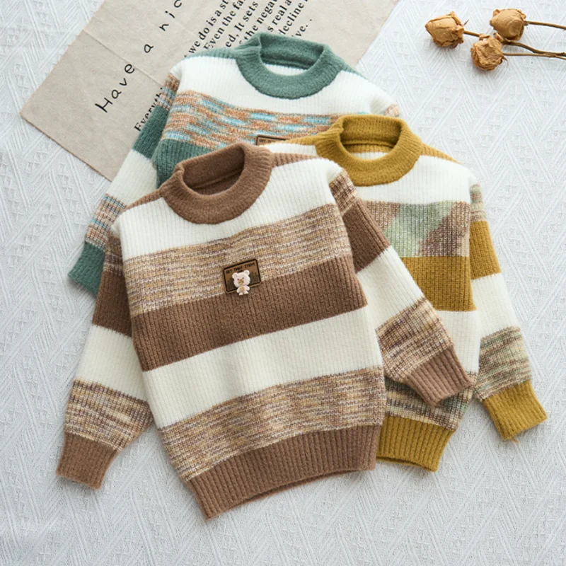 الأولاد البلوزات ربيع الخريف 2025 الأطفال الصوفية جيرسي القمم للطفل الصبي ملابس الاطفال بلوفر مغزول سترة ملابس خارجية 6 7Y #6