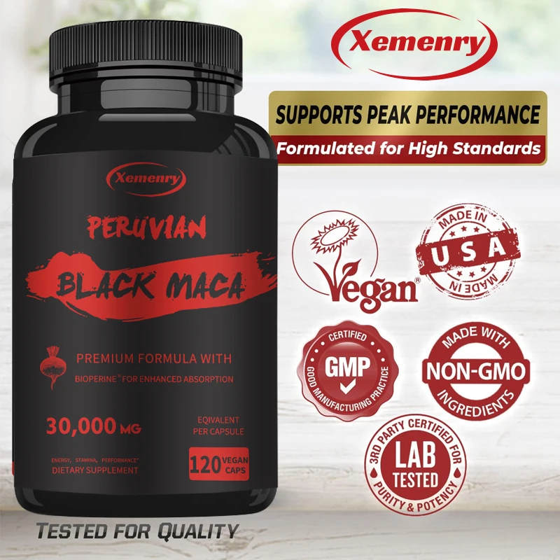 Black Maca Root - Enhances Male Energy, Vitality & Endurance, Promotes Hormonal Balance and Supports Reproductive Health