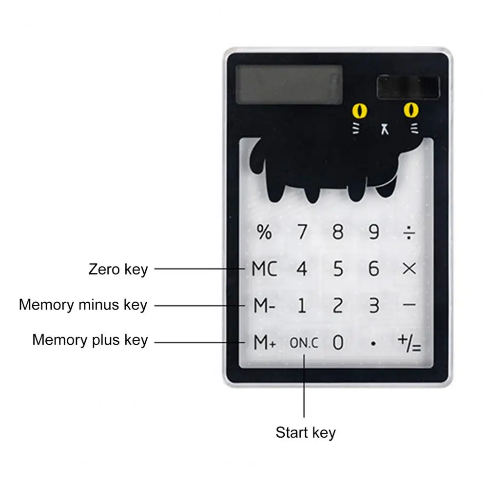 Student Calculator Transparent High Precision Large Screen Mini Solar 8-Digit Student Calculator Small Calculator Learning