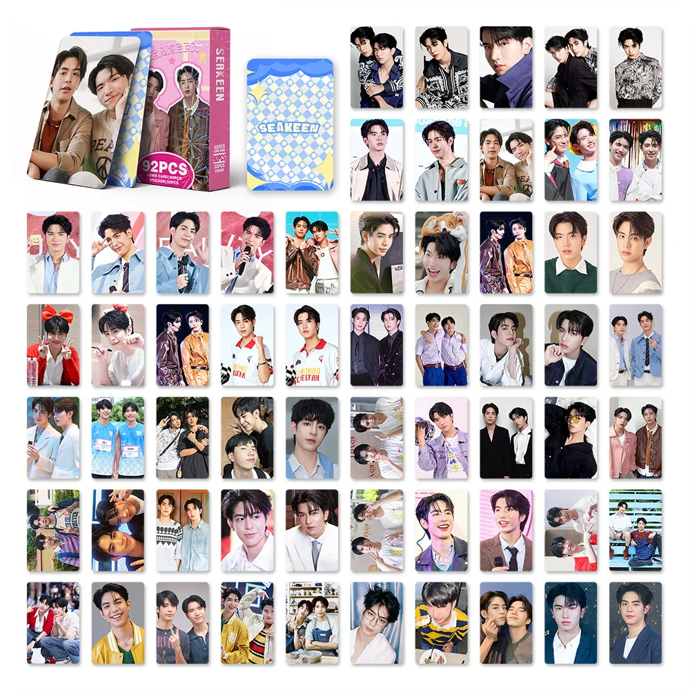 

Набор из 92 карточек SeaKeen Thai Star LOMO с мини-наклейками, HD-фотокарточки Sea & Keen для фанатов BL-драм