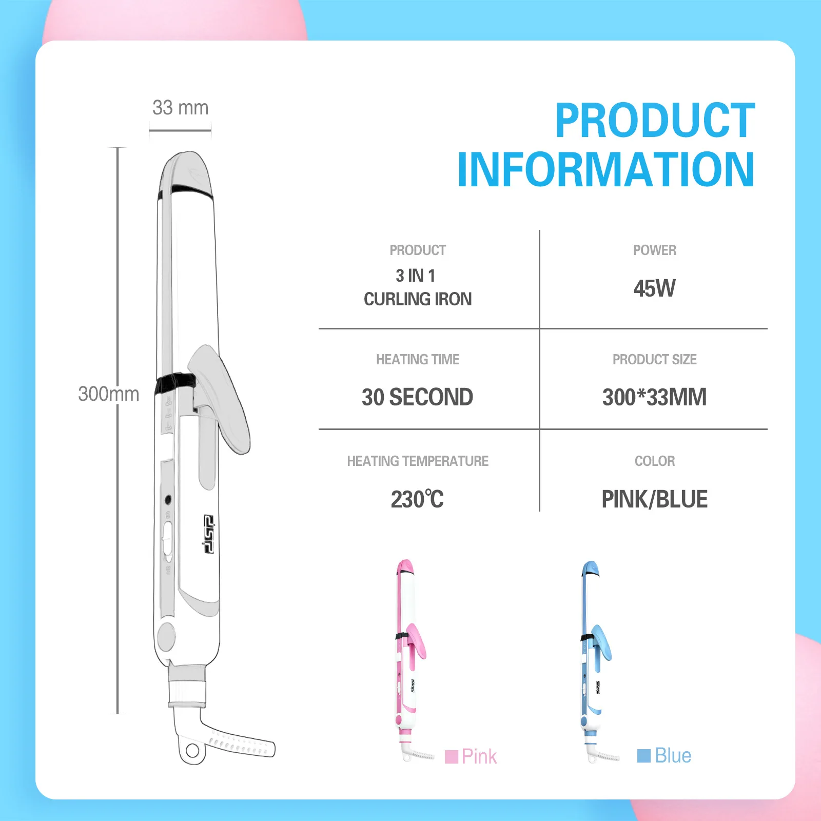 Hair Curler Three-in-one Multifunctional Hair Straightener Bangs Straight Curly Hair Fluffy No Damage Hair Straightener