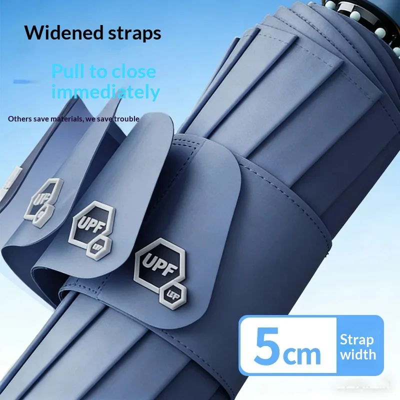 

Механический зонт Mustarpicking для мужчин с широким ремнем, автоматическое открытие, большой, прочный, ветрозащитный, минималистичный дизайн