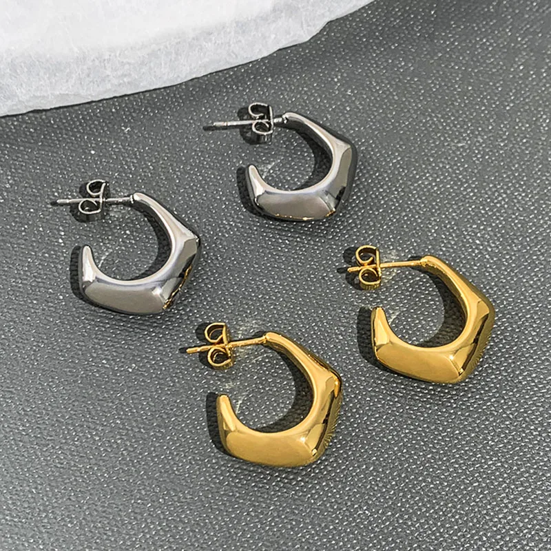 Polygoon Oorringen Rvs Geometrische Hoepel Oorbellen Voor Vrouwen Minimalistische Eenvoudige Elegante Sieraden Waterdicht