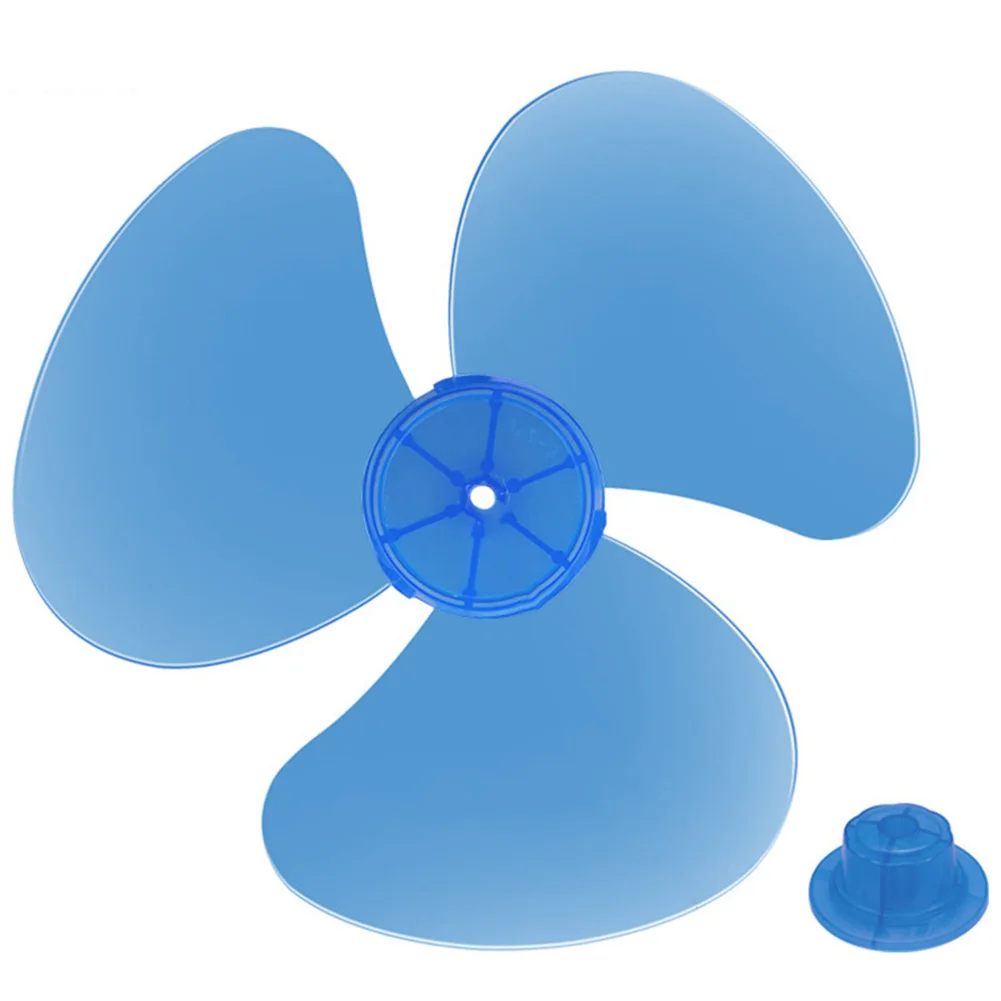 Pala de ventilador de 12 pulgadas, 3 hojas, hoja de ventilador de plástico para soporte de trébol, ventilador de escritorio, hojas azules con cubierta de tuerca, accesorio para ventilador eléctrico
