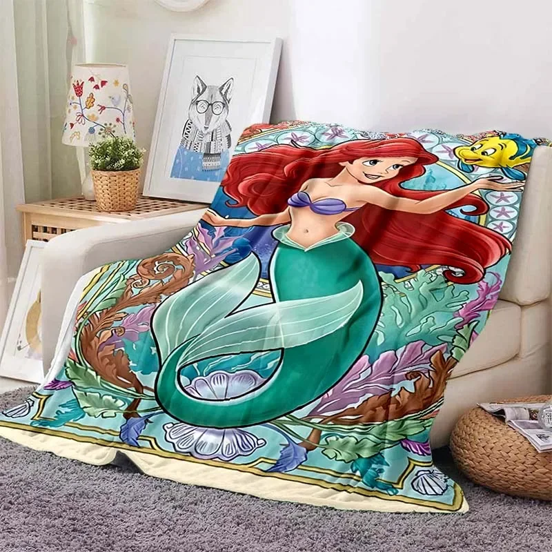 The Little Mermaid Disney Printed Blanket Children Adult Blanket Soft and Warm Bedding for Bed Sofa Outdoor Travel Cover Blanket