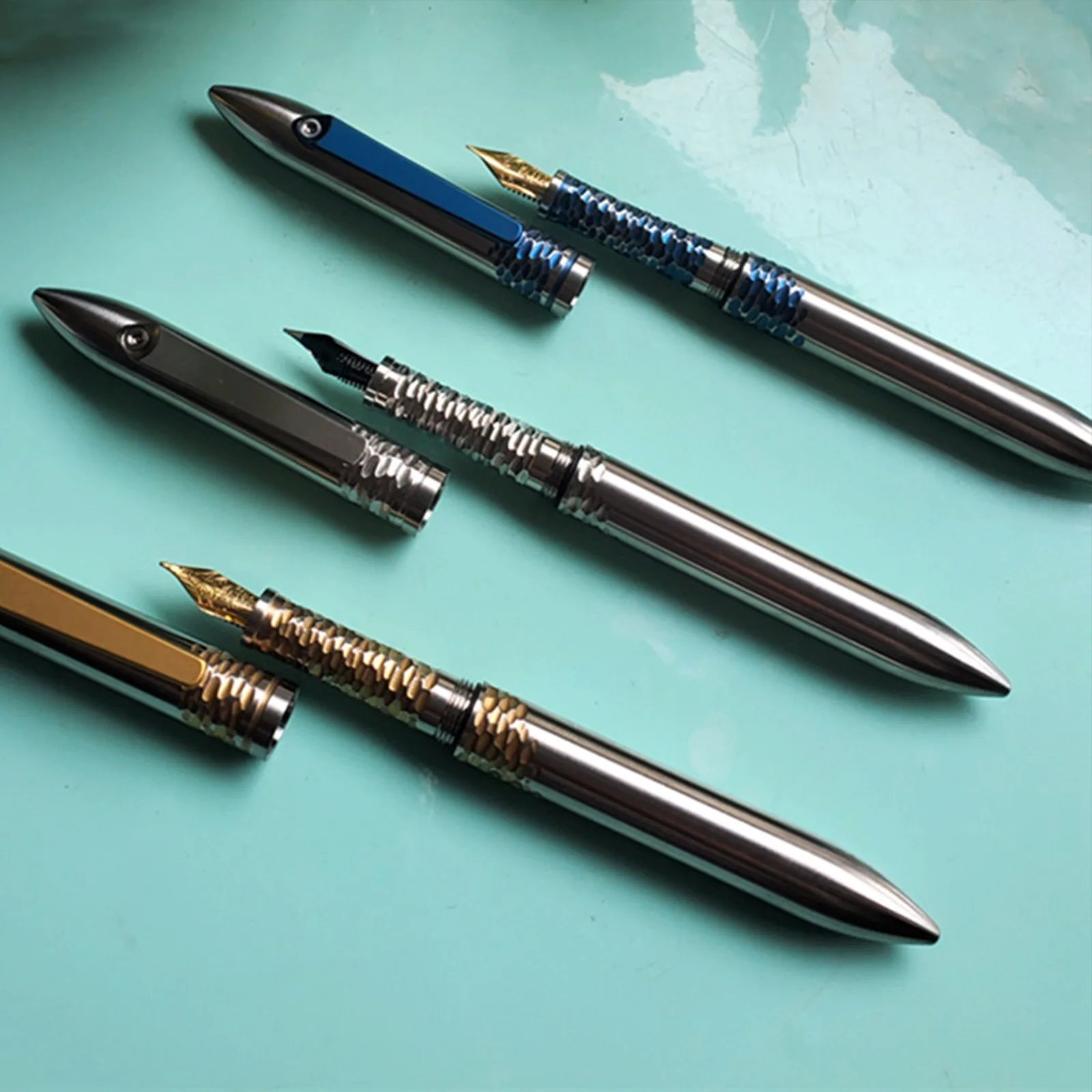 TC4 Titanium Alloy Fountain Pen with majohn nibs or Schmidt nib Writing business office school pens student gifts 0.6mm F nib