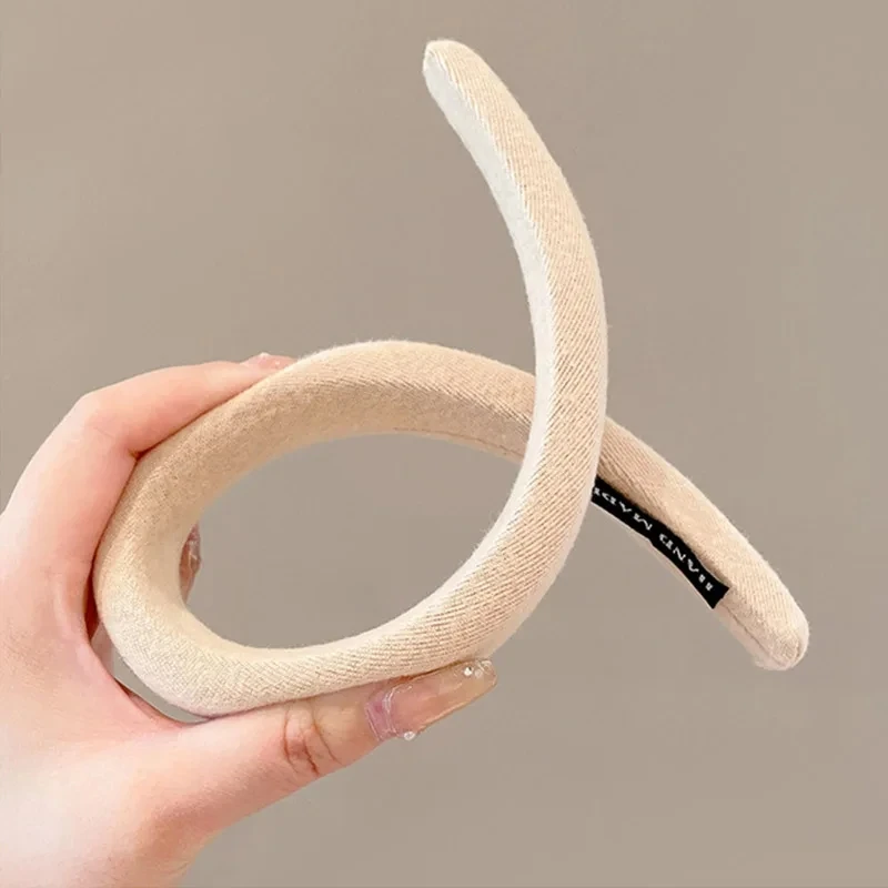 Fashion Solid Color Hair Bands Girls Vintage Elastic Headbands Sponge Hairbands Hair Hoop Korean Hair Accessories for Women