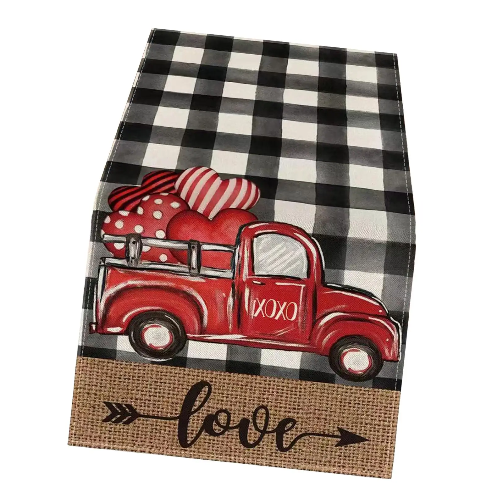 Valentine's Day Table Runner Wear Resistant 72 inch Dining Table Decoration for Indoor Anniversary Birthday Kitchen Party