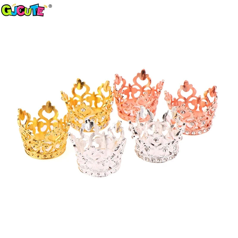 1/12 Dollhouse Mini Princess Crown Miniature Simulation Rhinestone Crowns Small Tiara Dolls House Decoration Accessories