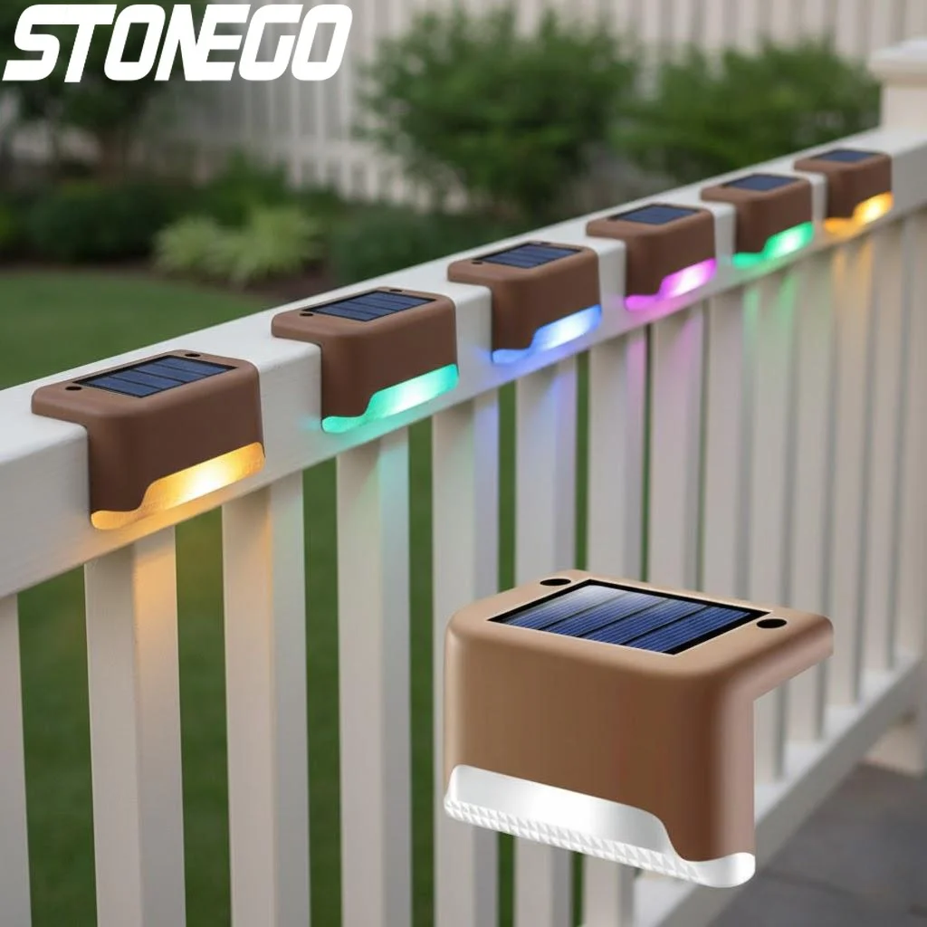 

Waterproof Solar Outdoor Step Light Wall Fence Railing Sensor Staircase Garden Night Lighting