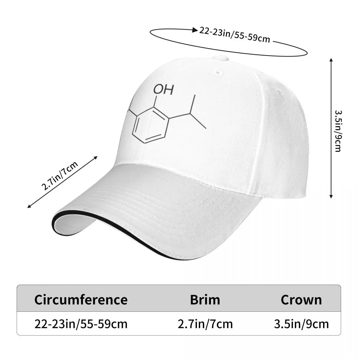 Propofol Structure Anesthesia Sticker A Baseball Cap Hat