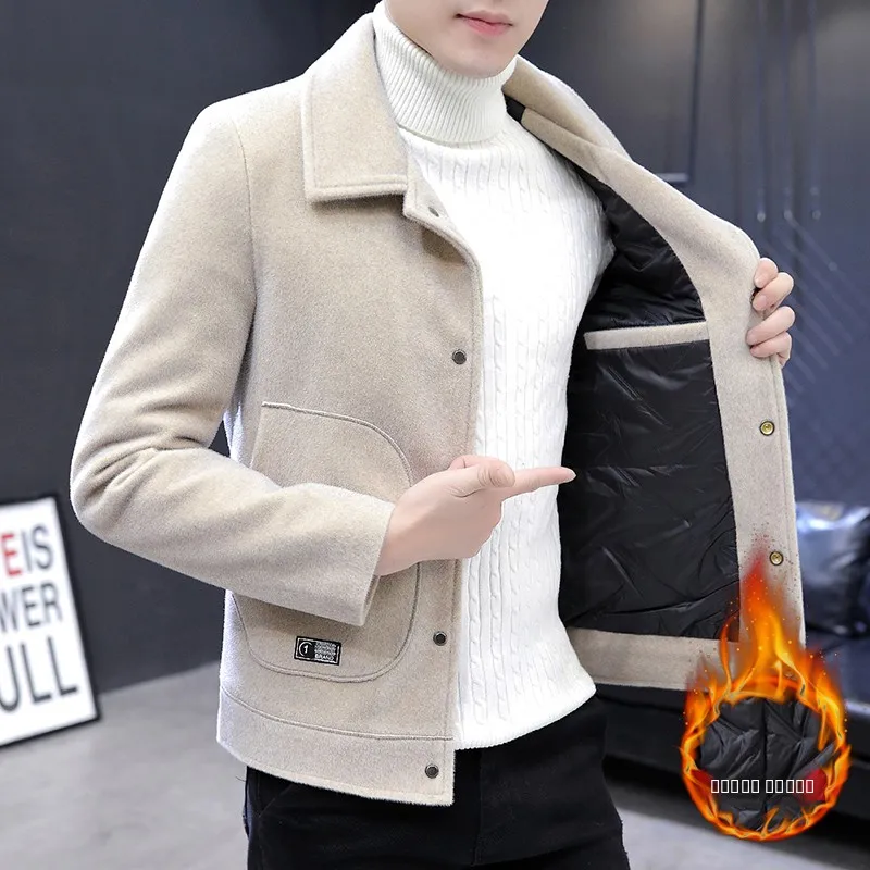 

Мужская осенне-зимняя хлопковая утепленная куртка с воротником, рабочая одежда, корейский стиль, модная молодежная, из полиэфирного волокна