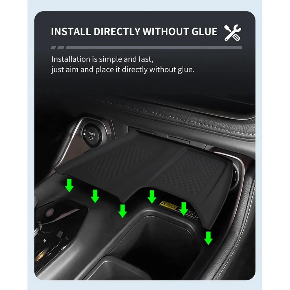 

Нескользящая силиконовая накладка для беспроводной зарядки Toyota Grand Highlander 2024-2025, оригинал 1:1, подходит для зарядного слота