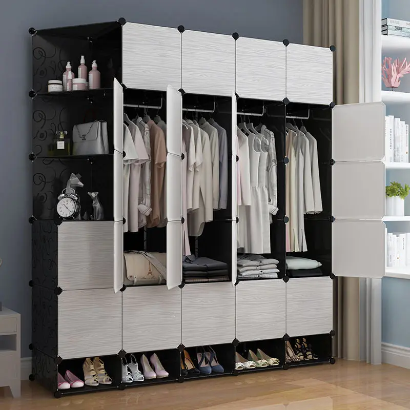 ts-Shelves Open Closet Cheap Simple Shelf Minimalist Modular Partitions Decor Creative Wardrobe