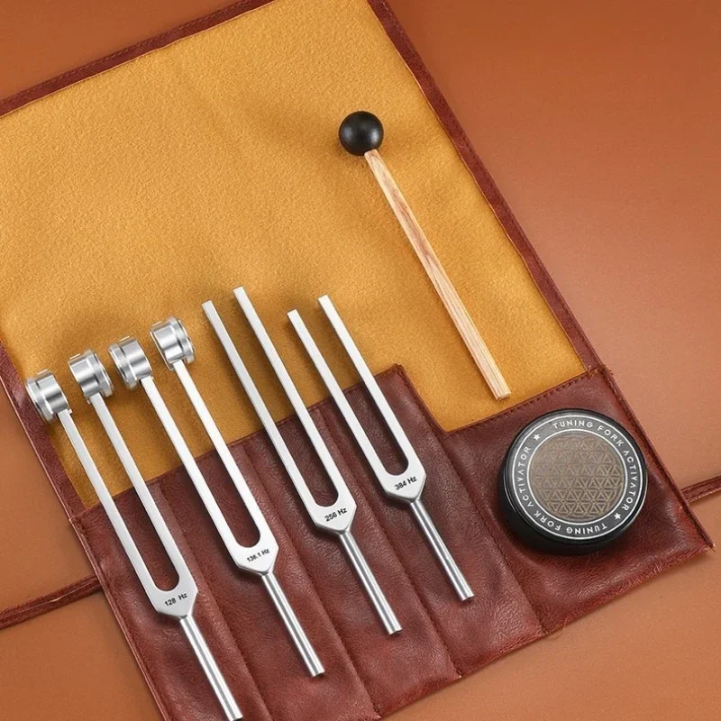 

4pcs Tuning Forks Set Healing Yoga Meditation 128Hz 136.1Hz 256Hz 384Hz Tuning Fork Aluminum Schumann Resonance Ear Picking Tool