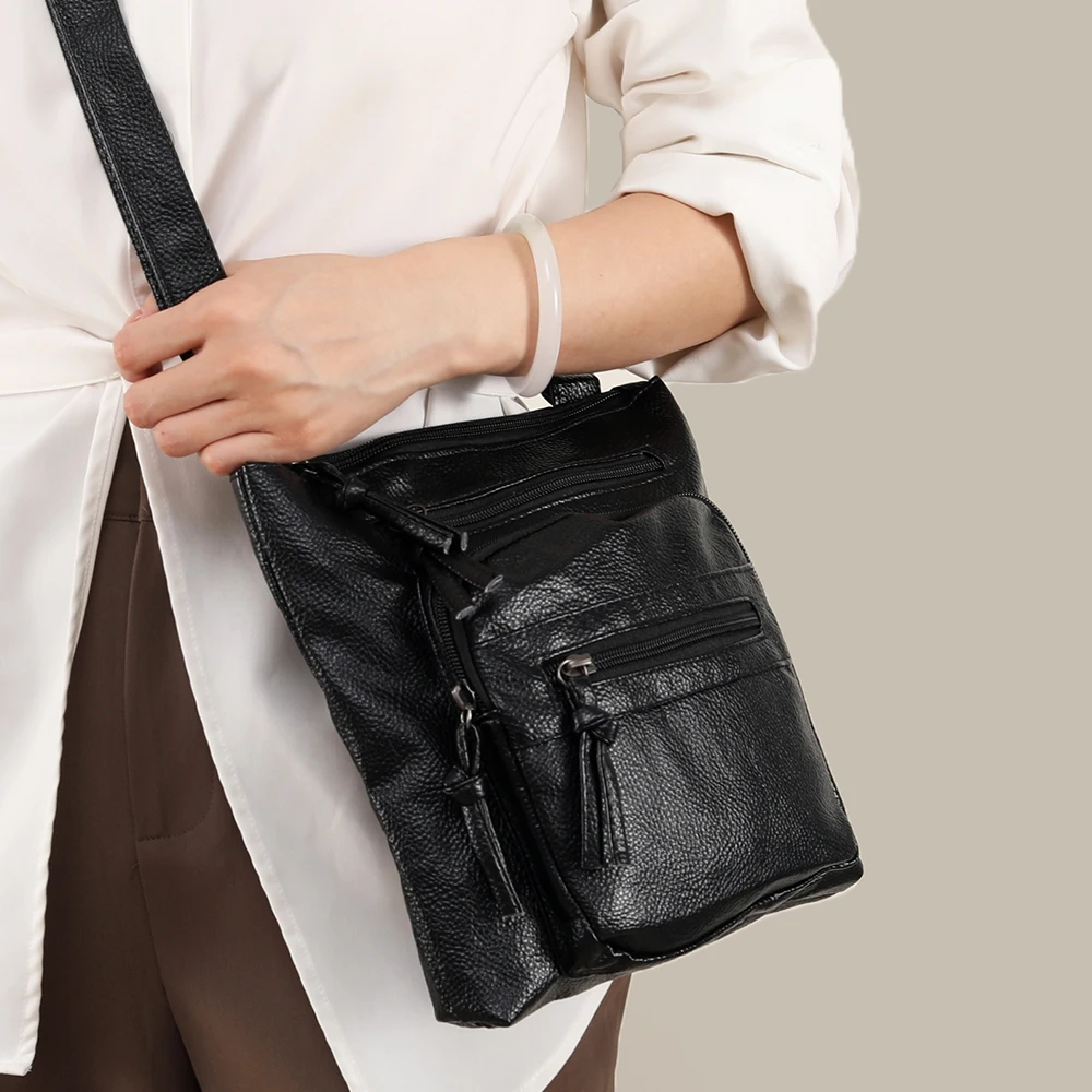 

Women's retro PU soft leather fashionable versatile crossbody shoulder bag