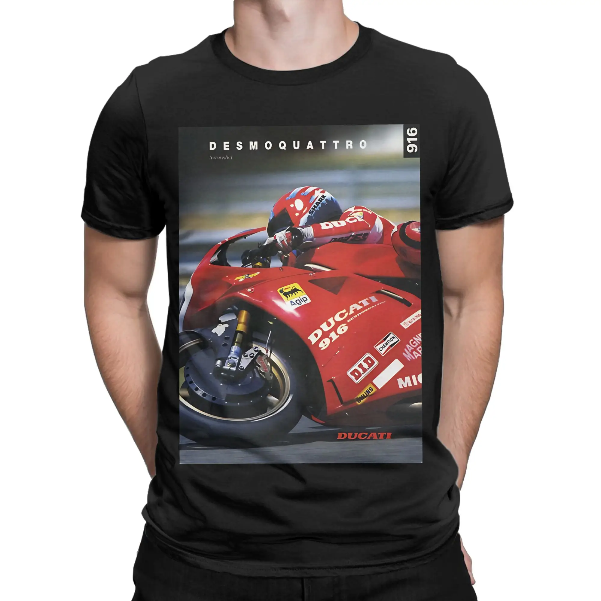 Ducati 916 Graphic 100% Cotton T-Shirt moto the gp Tops Tees For Men