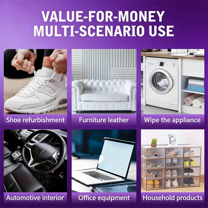 معجون تنظيف الأحذية الرياضية متعدد الوظائف من Fasilawei: يبيض الأحذية، إسفنجة مدمجة لجميع المواد