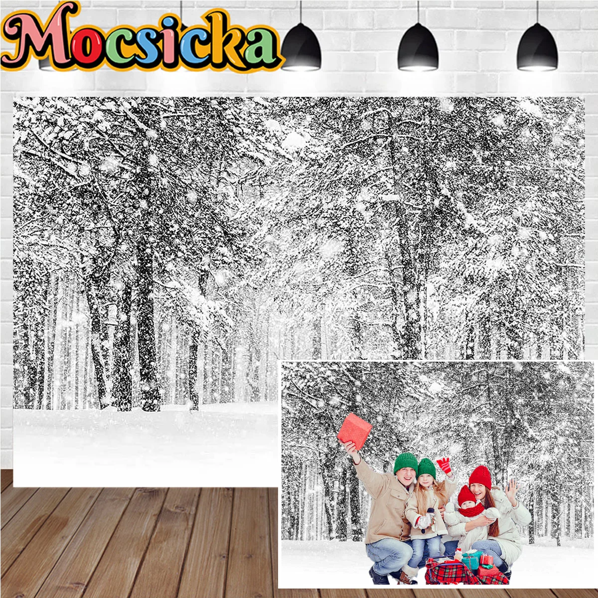 

Photography Background Winter Snow Decor Studio Prop Forest Natural Scenery Wonderland Christmas Backdrop Children Portrait Zone