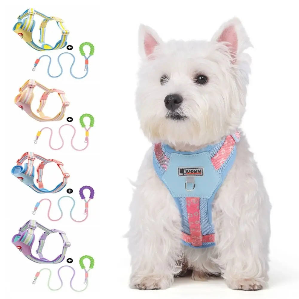 

Adjustable Dog Harness and Leash Set with Traction Rope Soft Mesh Pet Walking Vest Reflective Strap Padded Dog Collars Leash Set