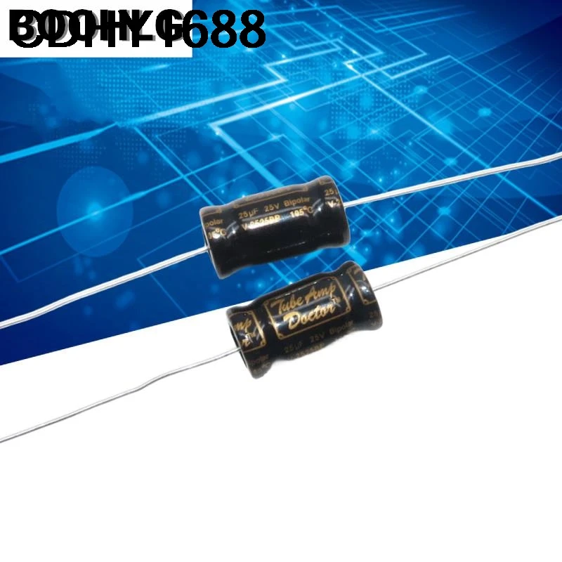 10 Uds BP altavoz de audio horizontal axial no polar audio condensador electrolítico de aluminio 25V 25uf 10X20mm