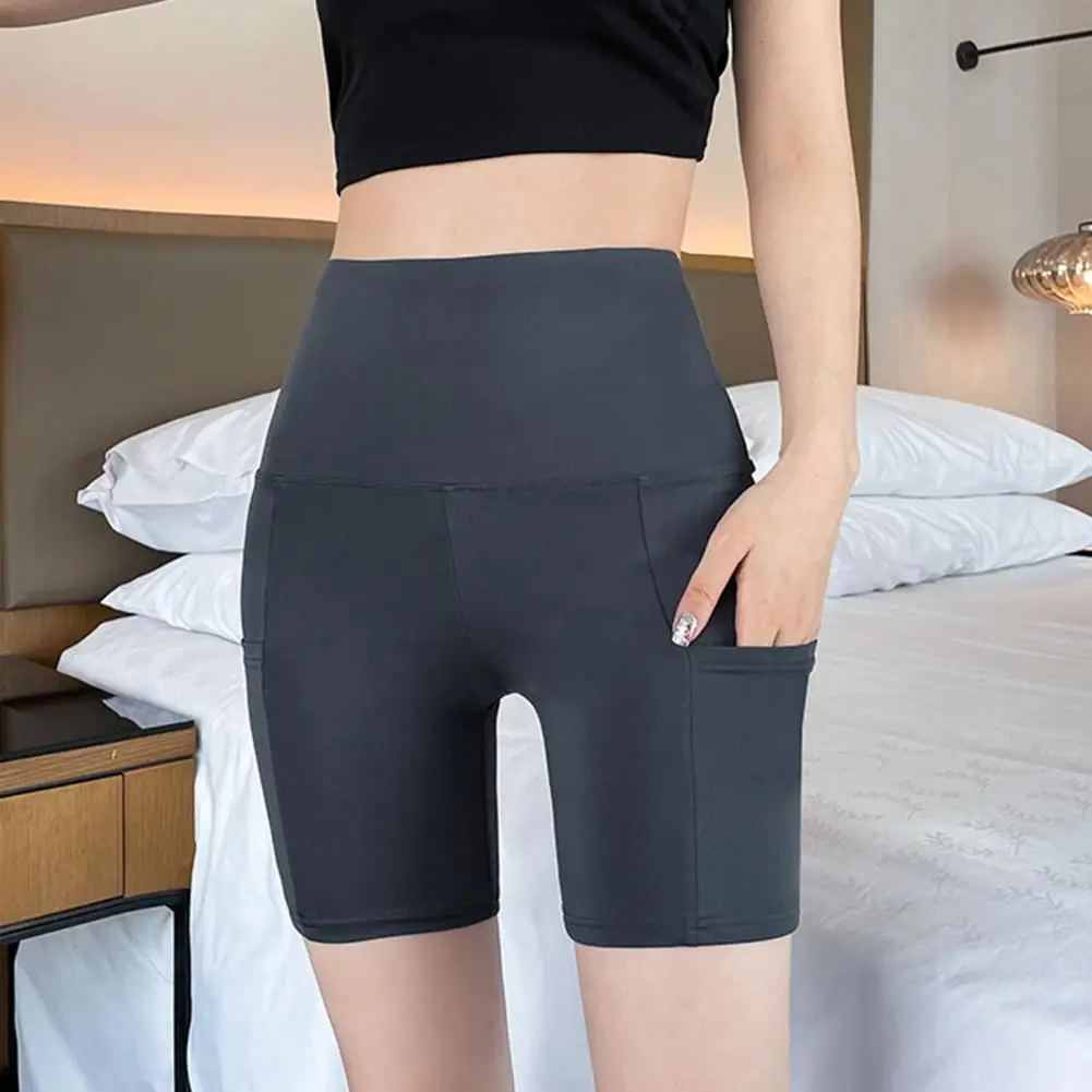 Functional Sweat-Absorbing Hip Lift Shorts, Women Safety Shorts, Side Pockets High Elastic Provides Support and Keeps You Dry