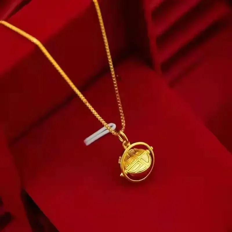 

9999 real gold 24K yellow gold Fulai Running Bracelet Necklace Bracelet Holiday Gift