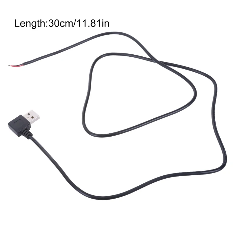 Cable extensión para ventilador LED Cable alimentación Cable desnudo 2 pines 22AWG USB macho