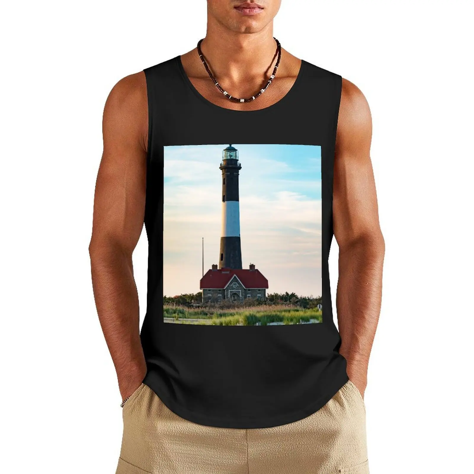 

Fire Island Lighthouse-Long Island Photography Майка спортивная рубашка мужские футболки с аниме Одежда