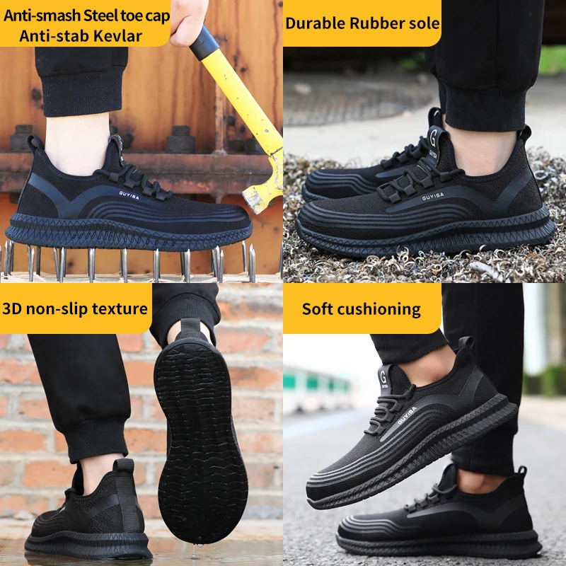 Anti impact and anti puncture safety shoes are lightweight comfortable wear-resistant breathable and breathable work protecti