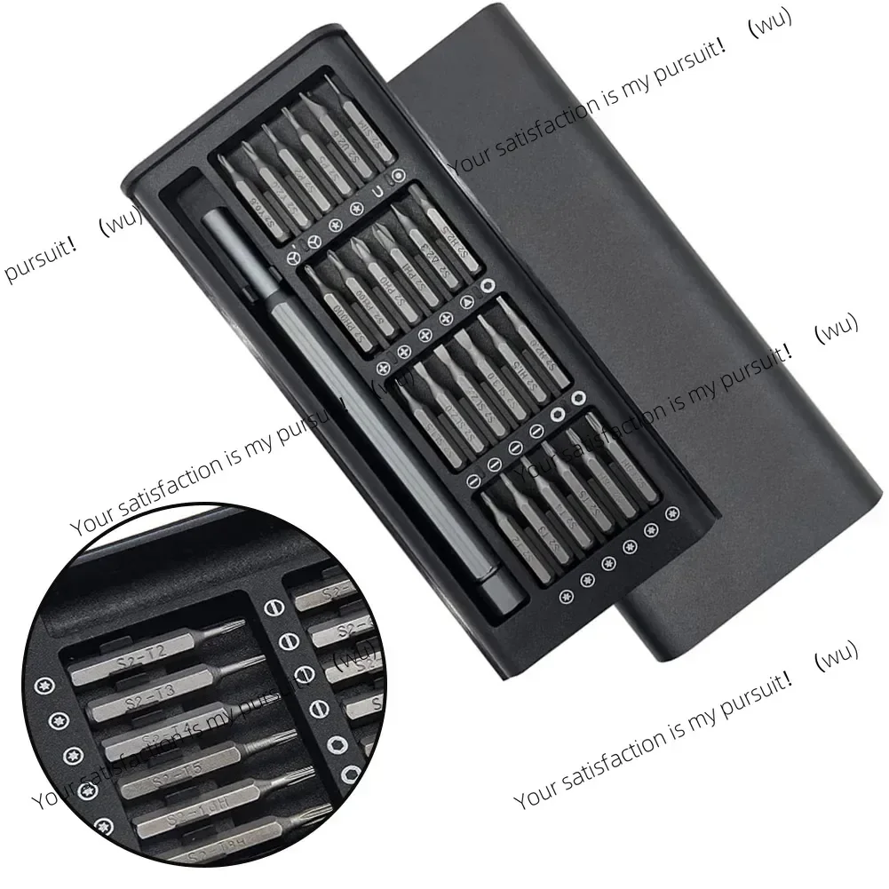 Conjunto de Pontas de Chave de Fenda para Reparo SL1.5/SL2.0/SL2.5/SL3.0 T2/T3/T4/T5/T6H/T8H 25 em 1 Cinza Escuro H1.5/H2.0/H2.5 Ferramenta Manual