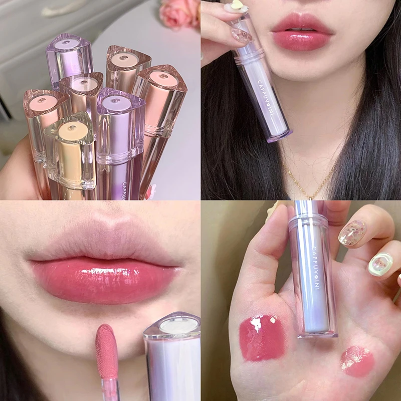 Iced Tea Mirror Lip Glaze Waterige transparante Jelly Gloss met waterdichte, langdurige slijtage voor dames