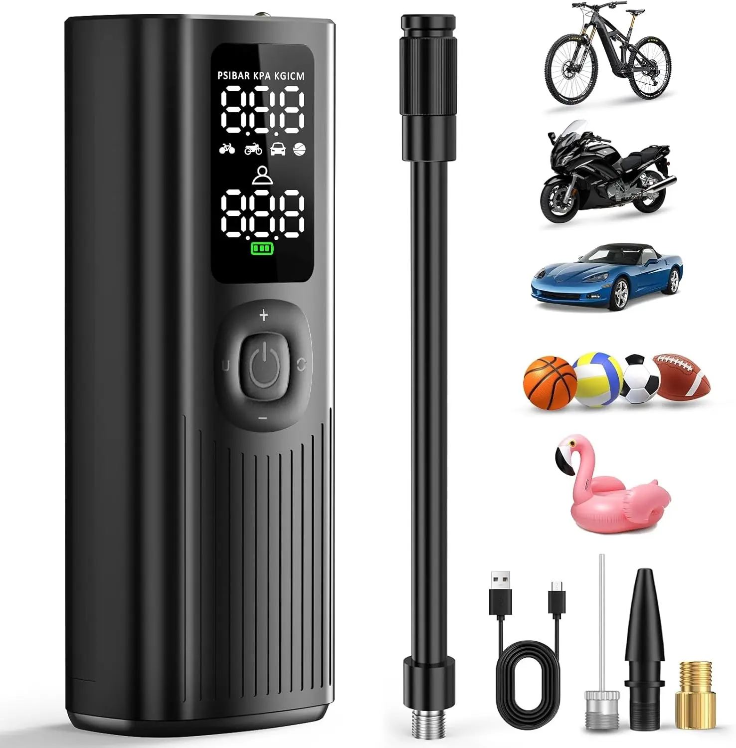 

Беспроводной электрический насос для накачивания шин, воздушный компрессор, быстрая зарядка, 150 фунтов на квадратный дюйм, автомобильный шинный насос для автомобилей