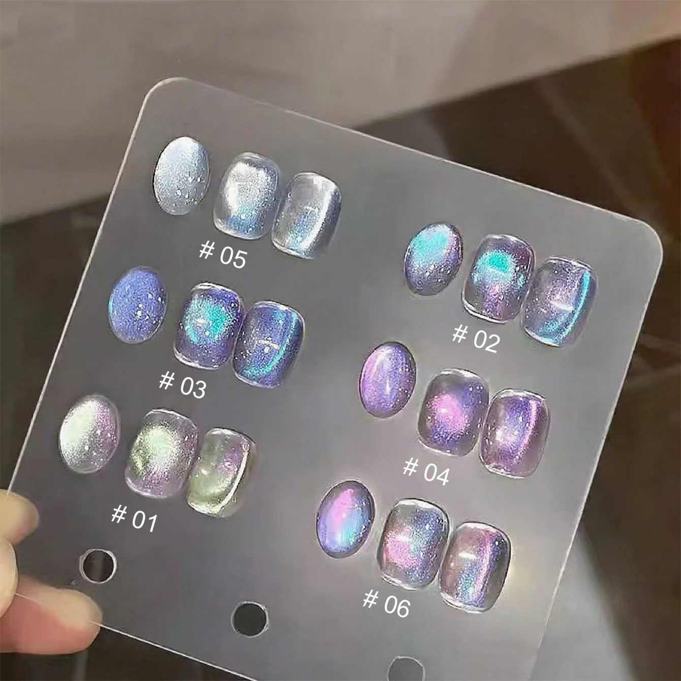 MN 12 مللي 1-10 قطعة أظافر عيد الميلاد 2025 أورورا القط العين هلام طلاء الأظافر مسمار الفن صالون استخدام الخرز الزجاجي الشعبي كريستال الأخضر الأظافر