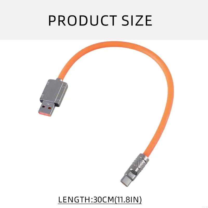 كابل USB 66W شحن سريع قصير USB إلى USB C الشحن سلك مضفر 480 ميجا بريتنيات نقل البيانات سلك للهاتف اللوحي